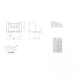 PHB2.0mm Board to wire connector with lock right angle through hole DIP