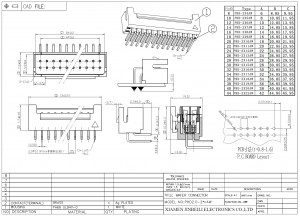 PHD2.0 wire to board connector double rows through hole right angle DIP