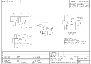PJ-208B Conector de áudio de 2,5 mm DIP Ângulo reto Conector estéreo de 4 pinos
