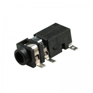 PJ-208D Conector de áudio 2,5 mm SMD 5 pinos DC12V 1A Conector estéreo de ângulo reto SJ2-25913D-SMT-TR