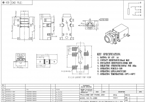 PJ-208D Аудиоразъем 2,5 мм SMD 5Pin DC12V 1A Прямоугольный стереоразъем SJ2-25913D-SMT-TR