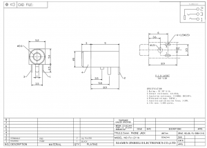 PJ-211A 2,5-mm-Audiobuchse DC12V 1A DIP rechtwinklige Stereobuchse 4831.2230