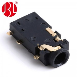 PJ-242C Conector de áudio SMD 2,5 mm Superfície de montagem intermediária 6 pinos Conector estéreo