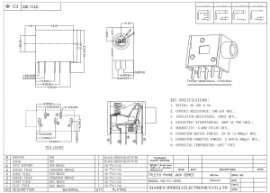 PJ-325C 3,5-мм аудиоразъем DIP DC12V 1A Стереоразъем SJ1-3535NG