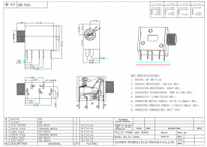 PJ-325M Prise audio 3,5 mm DIP DC12V 1A Prise stéréo 35RAPC4BV4