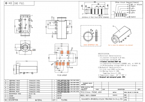 PJ-35080AF IP67 wasserdichte TRRRS 3,5-mm-Audiobuchse SMD 5-Leiter