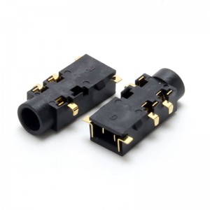 PJ-381C Mid Mount Phone Jack SMT Through Hole Right Angle