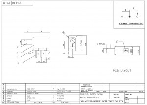 PS-12D33 Horizontaler Drucktastenschalter SPDT Non Lock Through Hole Right Angle DC30V 0.3A