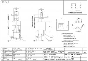 PB-22E70 Interrupteur à bouton-poussoir à verrouillage 7x7mm DPDT Trou traversant