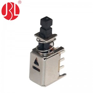 PS-22F02 DPDT Horizontaler Drucktastenschalter Nicht sperrender Schalter Durchgangsloch DC30V 0,3A