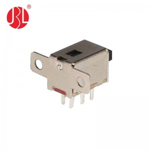 PS-22F04 Screw Mount Push Button Switch DPDT Through Hole Right Angle