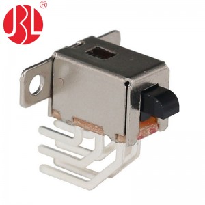 PS-22F07 Horizontal Push Button Switch DPDT Panel Mount DIP Through Hole Veritcal DC30V 0.3A