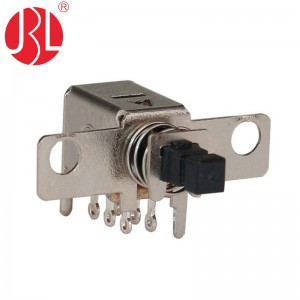 PS-22F26 Horizontal Panel Mount Push Button Switch Solder Lug Through Hole DIP Right Angle DC30V 0.3A