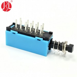 PS-909L-42 4P2T Push Button Switch Through Hole Right Angle