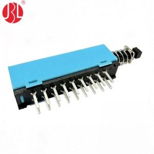 PS-909L-62 6P2T Push Button Switch Through Hole Right Angle