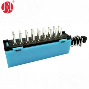 PS-909L-62 6P2T Push Button Switch Through Hole Right Angle