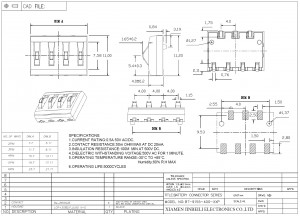 BT-9155-400-02P Connecteur de batterie SMT vertical 2 broches ph4.0 H5.7mm