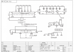 MK-14C01 Mini-interrupteur à glissière SP4T SMD SMT Horizontal