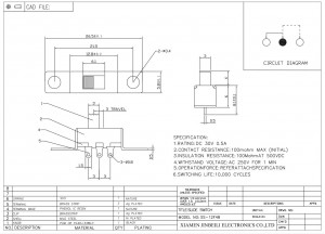 SS-12F48 Chave deslizante SPDT DIP através do orifício Solda horizontal Parafusos de montagem