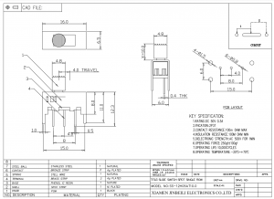 Custom SS-12H05 Slide Switch SPDT Through Hole