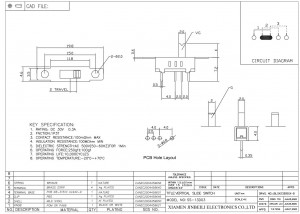 SS-13D03 SP3T Interruptor Deslizante Parafuso Montagem DIP Através do Orifício Horizontal PC Pino