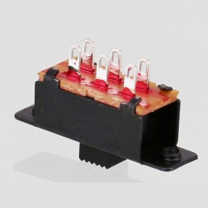 SS-23E32 Panel Mount Slide Switch DP3T Solder Terminals