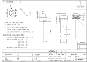 TC-00101C Interruptor tátil 6 × 6 mm através do orifício