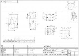 TD01-1D 6.0mm*6.0mm Illuminated Tactile Switch Tact Switch through hole DIP vertical type led colors can be customized