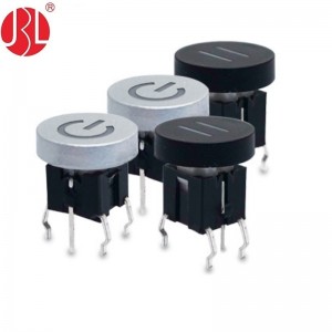 TD03-1010L 6*6 interruptor de tato iluminado com tampa redonda SPST-NO com orifício de passagem superior