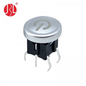 TD03-1010L 6*6 interruptor de tato iluminado com tampa redonda SPST-NO com orifício de passagem superior