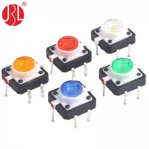 TL12-NNR3W 12×12 Beleuchteter LED-Tastschalter SPST-NO Von oben betätigtes Durchgangsloch