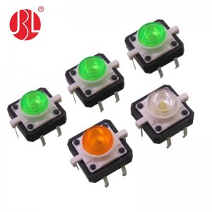 TL12-NNR3W 12×12 Beleuchteter LED-Tastschalter SPST-NO Von oben betätigtes Durchgangsloch