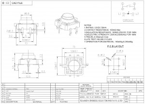 TL12-NNR3W 12×12 Beleuchteter LED-Tastschalter SPST-NO Von oben betätigtes Durchgangsloch