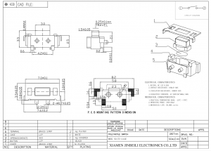 TS-1112E 7,8 × 2,5 mm Tastschalter mit Boss-Oberflächenmontage DC 12 V 0,05 A