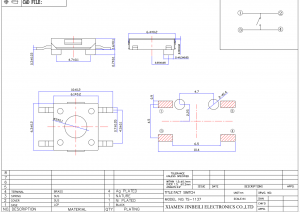 TS-1137 6.3X6.1 mm Tactile Switch Without Actuator SMD