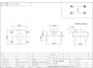 TS-1157A 6.2×6.2 mm Tactile Switch DIP