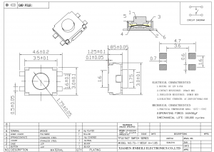 TS-1185SF 3,5*3 мм Тактильный переключатель SMD
