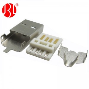 Conector USB A 2.0 macho 4 pinos de suspensão livre