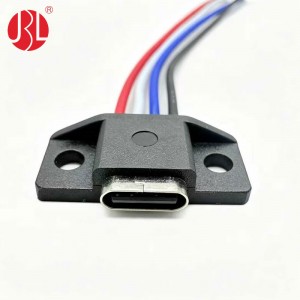 USB-20C-F-01E Screw Lock Panel Mount USB Type C Jack