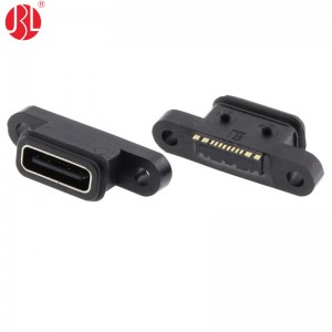 USB-20C-F-01EM02 Waterproof USB Type C Jack Panel Mount