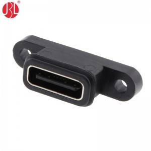 USB-20C-F-01EM02 Waterproof USB Type C Jack Panel Mount