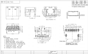 USB-20C-F-06 USB 2.0 Type C Trou traversant SMT 6 broches