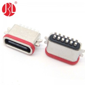 USB-20C-F-06CF02 Mid Mount USB C Jack 6Pin SMT Right Angle