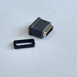 USB-20C-F-06DF03 H10 Wasserdichte USB 2.0 Typ C Buchse Durchgangsloch Vertikal