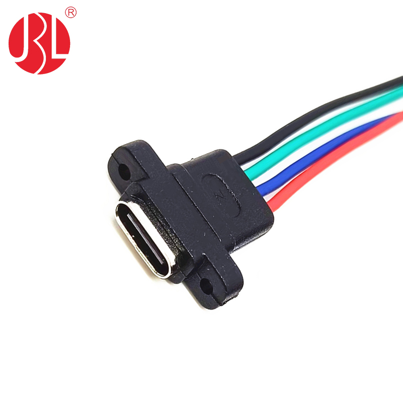 USB20CF06F06L Screw Panel Mount USB Type C Jack