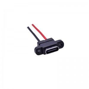 USB-20C-F-06F09L Assemblage de câble de montage sur panneau à vis de prise USB de type C