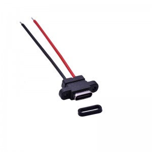 USB-20C-F-06F09L Assemblage de câble de montage sur panneau à vis de prise USB de type C