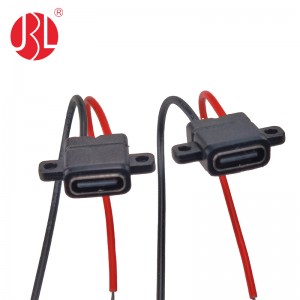 USB-20C-F-06F10L Waterproof Screw Lock USB Type C Connector Panel Mount