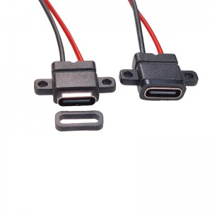 USB-20C-F-06F10L Parafuso Montagem em Painel USB Tipo C Conector Fêmea