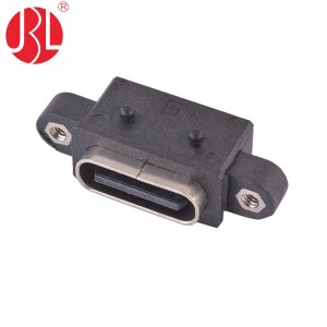 USB-20C-F-06FM01 Threaded Panel Mount USB Type C Jack 2Pin IPX7 Rated